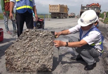 Sau khi kiểm tra, đơn vị đã có kết luận một đoạn đường trên tuyến Quốc lộ 1A trong vụ 