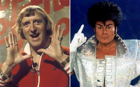 Anh bắt danh ca từng ngồi tù tại Việt Nam Gary Glitter - 2 Savile (trái) và Glitter thời hoàng kim.