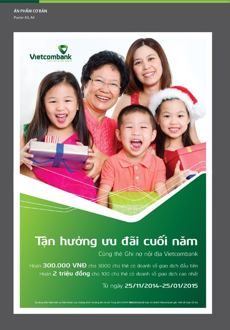 VietcomBank tặng đến 2 triệu đồng cho khách hàng sử dụng thẻ ghi nợ nội địa