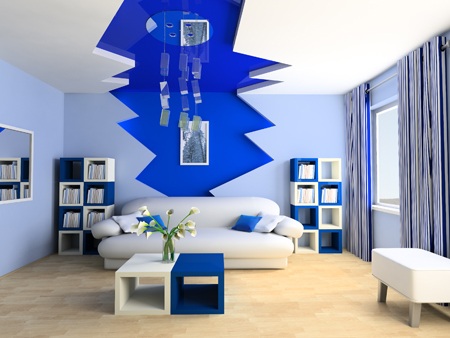 Kết hợp hài hòa giữa trần và tường thạch cao