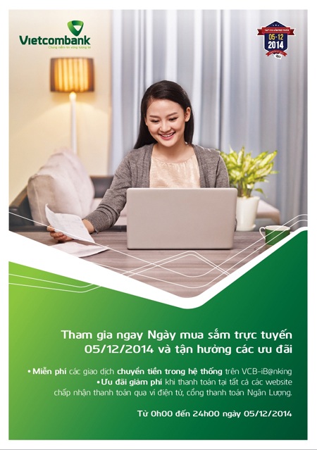 VietcomBank ưu đãi nhiều dịch vụ trong ngày mua sắm trực tuyến ngày 5/12/2014 - 1 VietcomBank ưu đãi nhiều dịch vụ trong ngày mua sắm trực tuyến ngày 5/12/2014