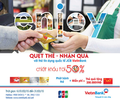 Quẹt thẻ dinh quà tết cùng thẻ tín dụng JCB của Vietinbank