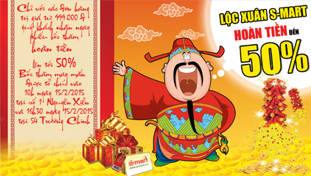 Mua hàng được hoàn tiền với “Lộc xuân S-mart”