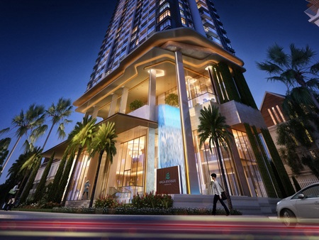 Sảnh đón thác nước