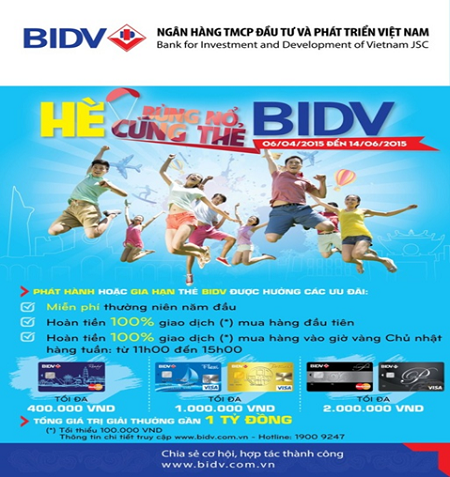 Hè bùng nổ cùng thẻ BIDV - 1 Hè bùng nổ cùng thẻ BIDV
