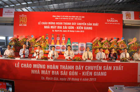 Lễ hoàn thành dây chuyền sản xuất nhà máy Bia SG- Kiên Giang