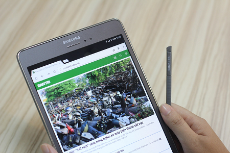 Màn hình Galaxy Tab A mang lại màu sắc trung thực, độ tươi sáng cao