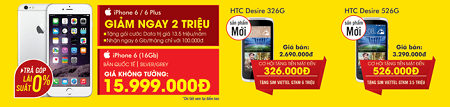 - Samsung Galaxy S6, S6 edge có cơ hội giảm đến 6 triệu và nhận ngay 5 ưu đãi khủng.
