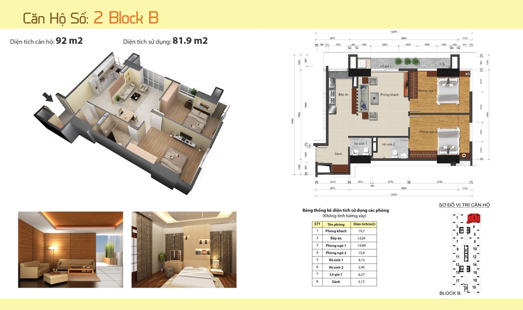 Căn hộ mẫu Số 2 của Block B