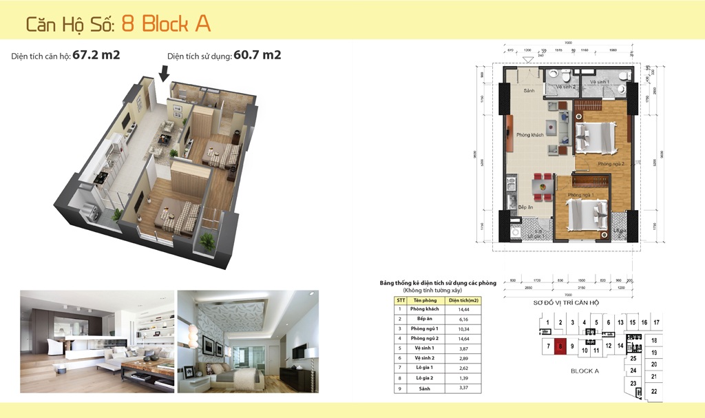 Căn hộ mẫu Số 8 của Block A
