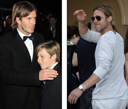 Brad Pitt cũng chuộng kiểu tóc của David Beckham - 1