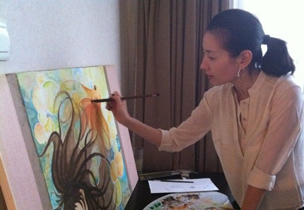 “Chúc Anh Đài” Đổng Khiết trổ tài vẽ tranh  - 3