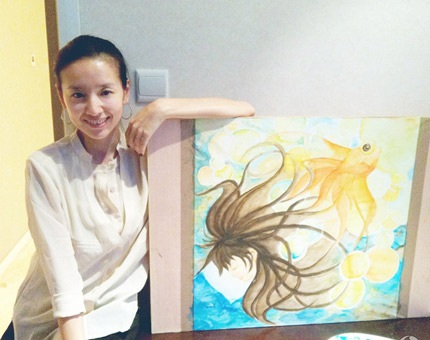 “Chúc Anh Đài” Đổng Khiết trổ tài vẽ tranh  - 6