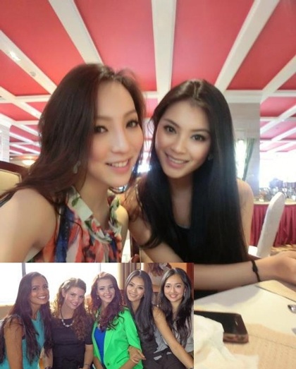 Hoa hậu Vu Văn Hà khá hòa đồng với các thí sinh nước khác.