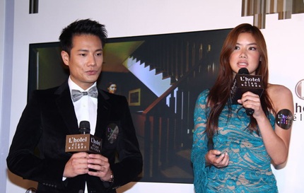 Gaile Lok - vợ của Lê Minh xuất hiện tại một sự kiện ở Hồng Kông, tối qua 19/9.