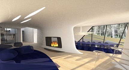 Nội thất bên trong cũng được bày biện không khác gì phi thuyền.