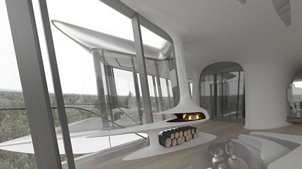 Chất liệu chủ yếu làm nên ngôi nhà này là kính.