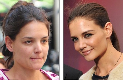 Katie Holmes gợi cảm và xinh đẹp hơn khi trang điểm mắt và che mờ những nhược điểm trên da