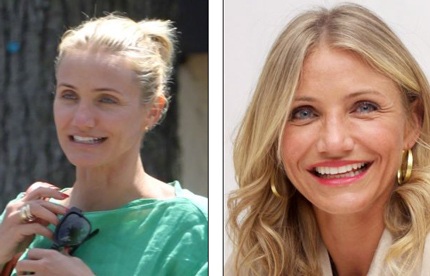 Cameron Diaz trẻ hơn với màu son tươi sáng và kiểu tóc trẻ trung