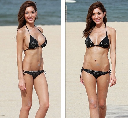 Vài ngày trước, bà mẹ một con khoe dáng thanh mảnh và vòng một nảy nở trên bãi biển.