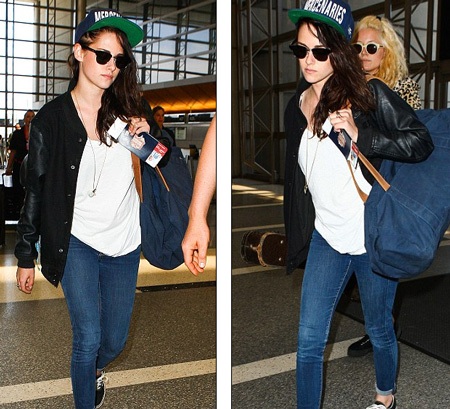 Kristen Stewart rời sân bay Los Angeles, ngày 20/8