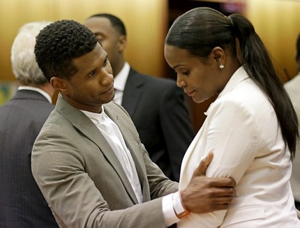 Usher giành quyền chăm sóc hai con sau nhiều năm "tranh cãi" - 3 Usher cố gắng động viên vợ cũ sau khi tòa tuyên, anh có toàn quyền giám hộ các con