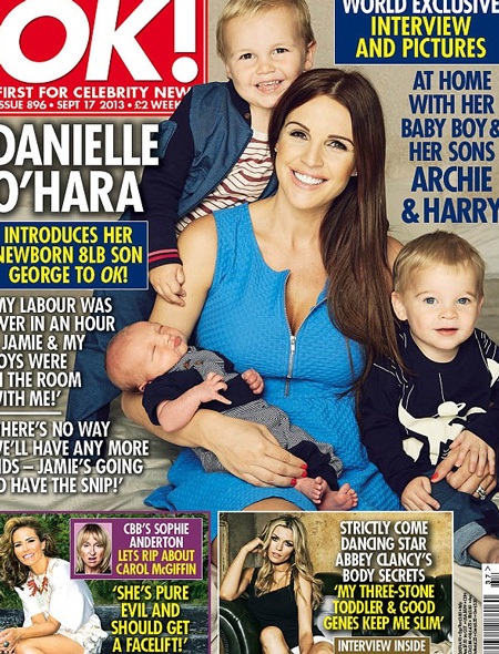 Danielle O'Hara tự hào khoe ba cục cưng trên bìa tạp chí OK!
