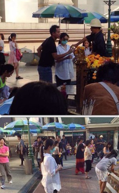 Ở Thái Lan nhưng một số người vẫn nhận ra vợ chồng nữ diễn viên xứ Đài