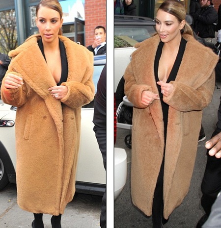 Bà mẹ trẻ diện váy khoét ngực trễ nảy và áo khoác sành điệu.