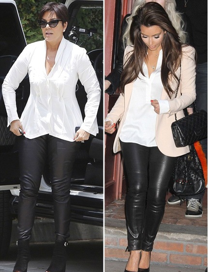Bà Kris Jenner cũng mặc quần da sành điệu như cô con gái Kim Kardashian