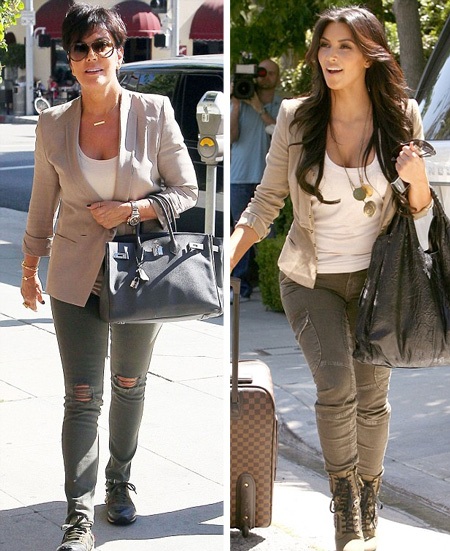 Bà Kris Jenner cũng mặc quần da sành điệu như cô con gái Kim Kardashian