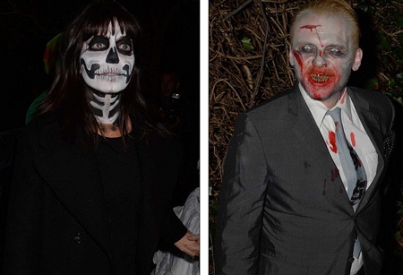 Thú vị xem trang phục Halloween của "sao" - 18 Hình ảnh kinh dị của Claudia Winkleman (trái) và Simon Pegg (phải)