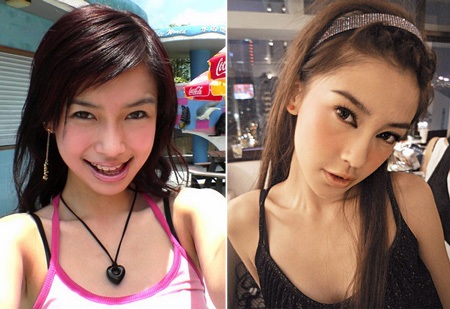 Nữ diễn viên Trung Quốc Hồ Tịnh với gương mặt lúc nào cũng bóng loáng