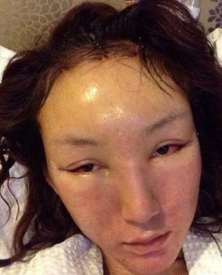 Gương mặt mộc đáng sợ của Chen khi không được trang điểm, và chụp ảnh bằng các phần mềm làm đẹp.