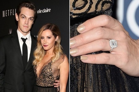 Ashley Tisdale khoe nhẫn đính hôn to bự