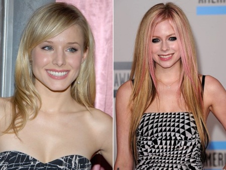 Nữ diễn viên Kristen
Bell và ca sĩ Avril Lavigne đều có nụ cười rạng rỡ giống nhau.