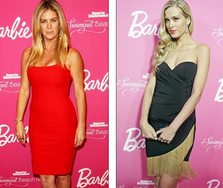 Rachel Hunter (trái) và Petra Nemcova