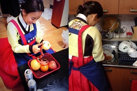 Lee Hyori làm dâu đảm trong Tết truyền thống - 1 Lee Hyori khoe ảnh về nhà chồng ăn Tết trên trang cá nhân