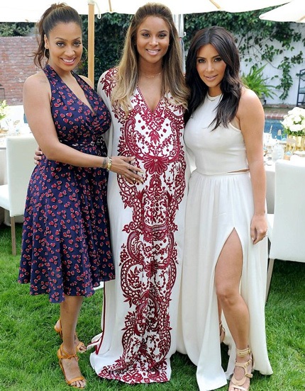 Kim tới tham dự bữa tiệc mừng em bé sắp chào đời của Ciara, tháng 3/2014.