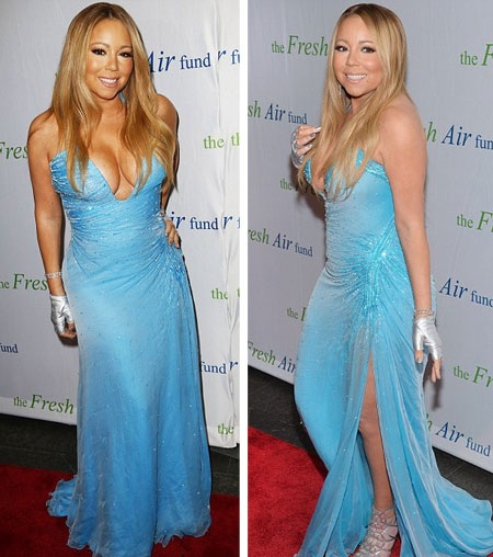 Choáng với váy "phô" ngực hết cỡ của diva Mariah Carey - 14 Vy Vy