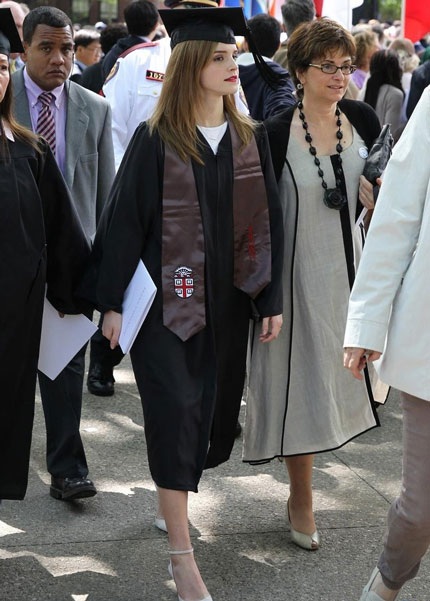 Beautiful little witch Emma Watson at her graduation ceremony