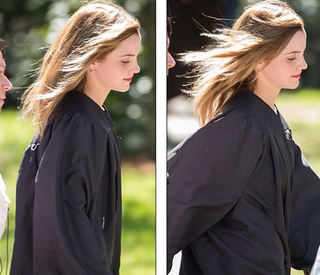 Emma Watson always keeps a simple image when going to university