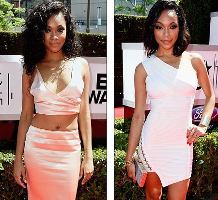 Người mẫu Eva Marcille (trái) và ca sĩ Sevyn Streeter (phải)