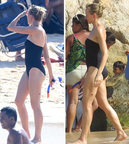 Ngôi sao điện ảnh người Úc tự tin để mặt mộc và khoe thân hình thon thả, săn chắc.