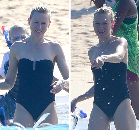 Ngôi sao điện ảnh người Úc tự tin để mặt mộc và khoe thân hình thon thả, săn chắc.