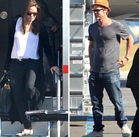 Đại gia đình Brangelina gây chú ý khi di chuyển bằng phi cơ riêng