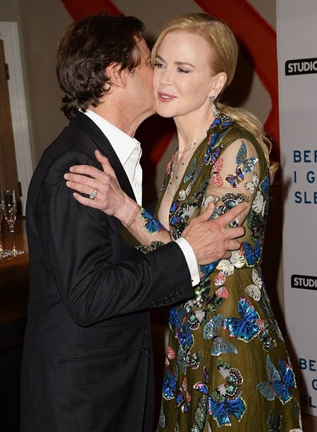 Nicole thân thiết chào hỏi người đồng nghiệp Colin Firth