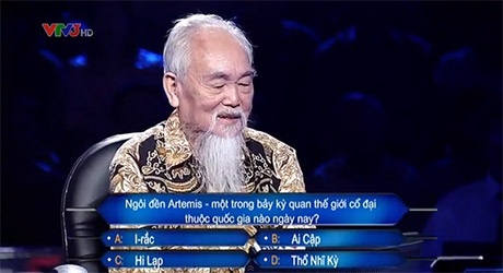 Dân mạng “sốt” clip cụ ông hóm hỉnh chơi “Ai là triệu phú” - 1 Cụ Thiêm tham gia