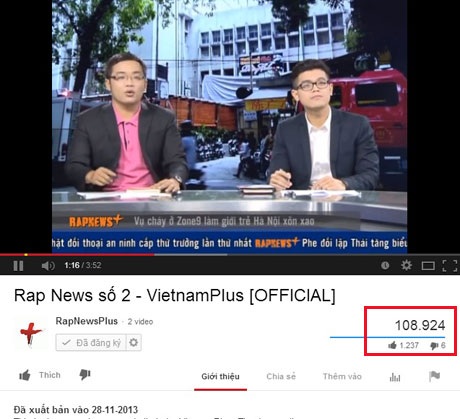 Bản tin thời sự bằng rap số 2 tiếp tục gây sốt trên mạng - 1 Clip thu hút hơn 100.000 lượt xem trên Youtube chỉ sau 1 ngày