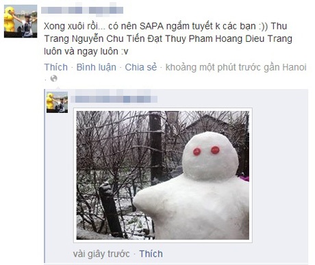 Tuyết Sa Pa phủ trắng... Facebook - 14 Những vị khách du lịch đầu tiên đặt phòng tại khu du lịch Sapa để ngắm tuyết